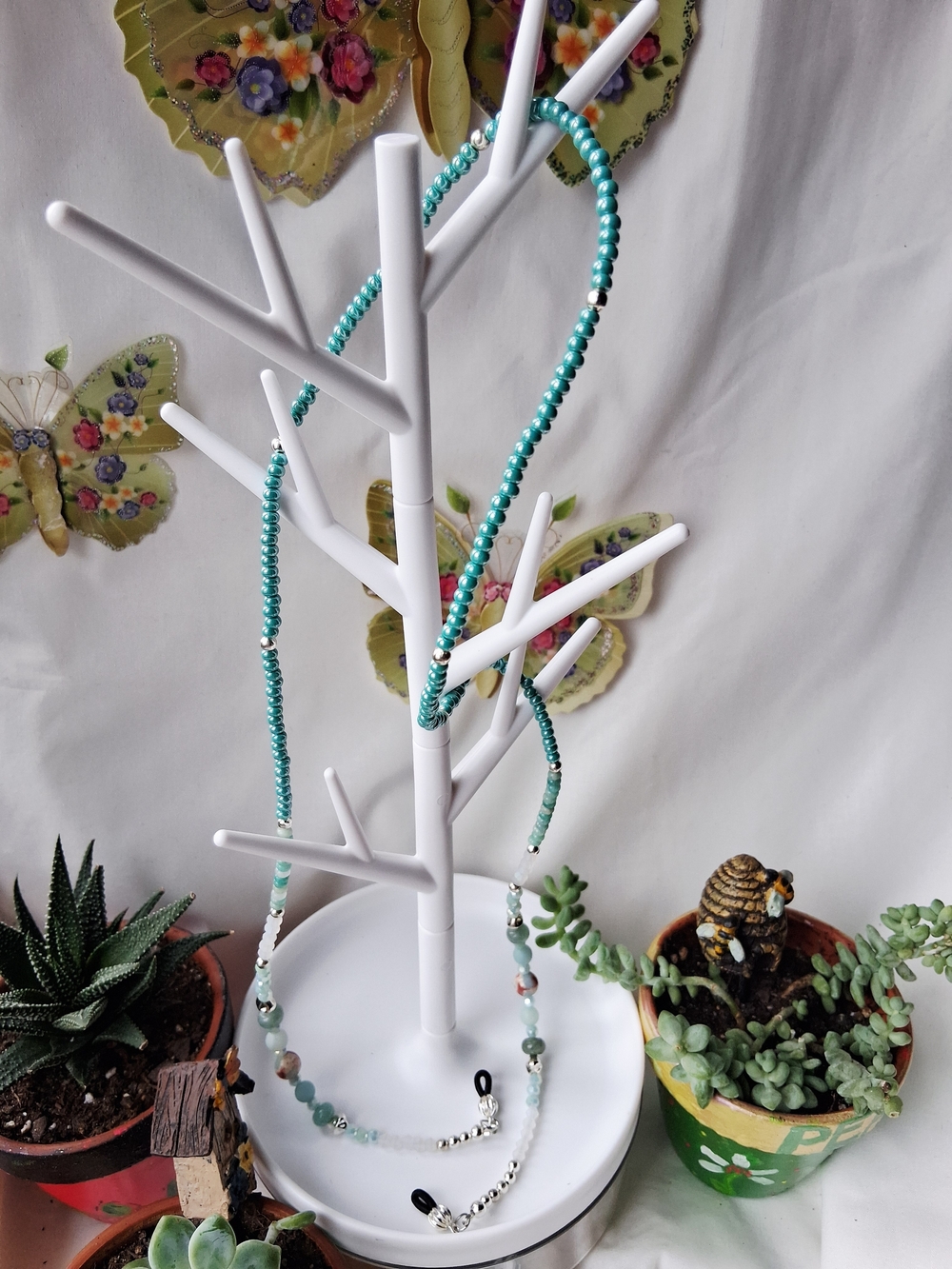 Amazonite Turquoise Seed Bead Beaded Eyewear Chain